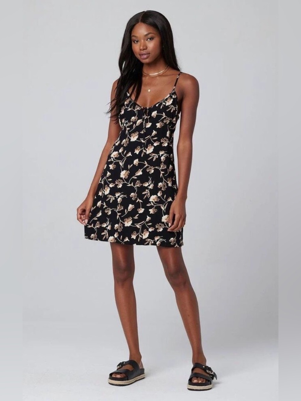 Saltwater LUXE Black Floral Mini Dress